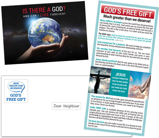 'Is There A God' mailout pack
